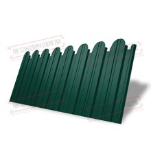 Профнастил фигурный С10 - 0,5 Окрас - Б, Quarzit lite с пленкой RAL 6005 зеленый мох.