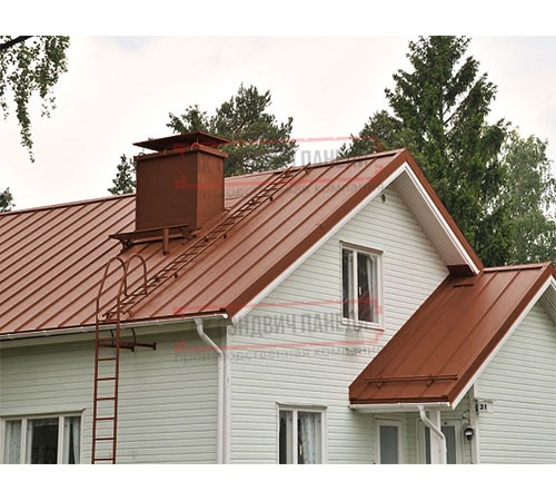 Кликфальц 0,45 Drap RAL8004 терракота с пленкой на замках