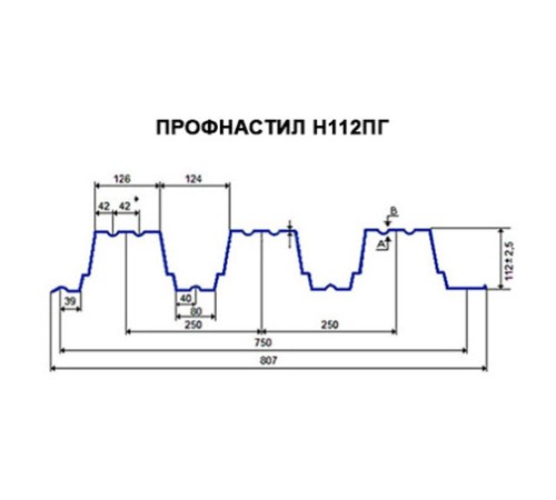 Продольно гнутый профнастил для укрытий конвейеров Н112ПГ-807, 0,7, оцинкованный