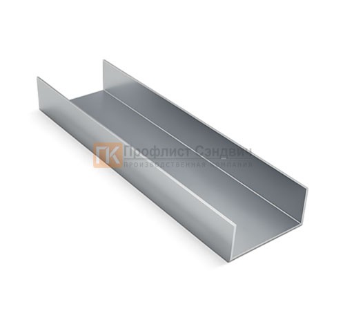 U-образный профиль 100x40x3000-1,2 мм, оцинкованный