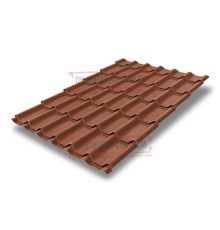 Металлочерепица классик плюс RAL8004 Velur20-0.5