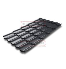 Металлочерепица Квинта плюс 3D RAL7024 Quarzit lite-0,5