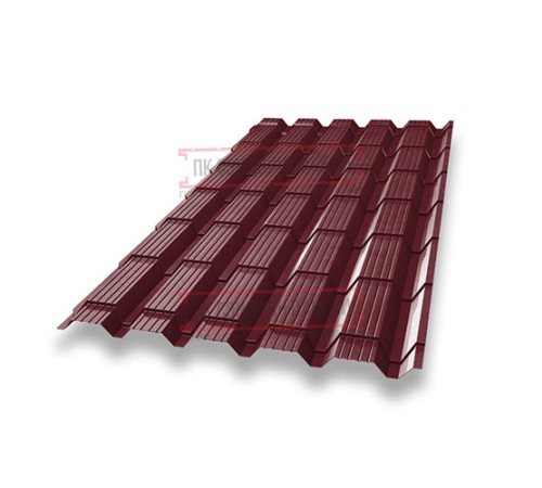 Металлочерепица Квадро профи RAL3005 Velur-0,5