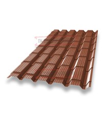 Металлочерепица Квадро профи RAL8004 Satin-0,5