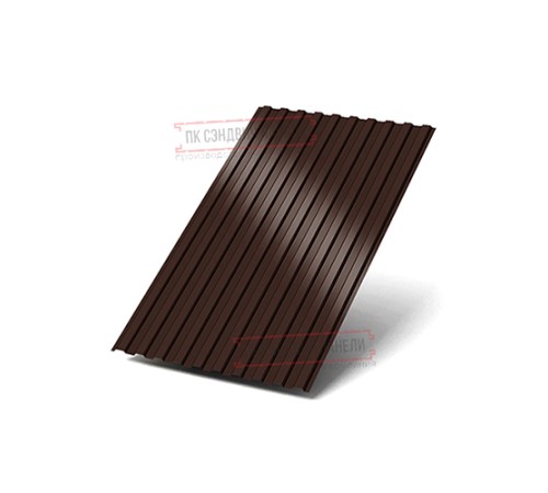 Профилированный лист С8х1150 Полиэстер RAL8017-0.4.