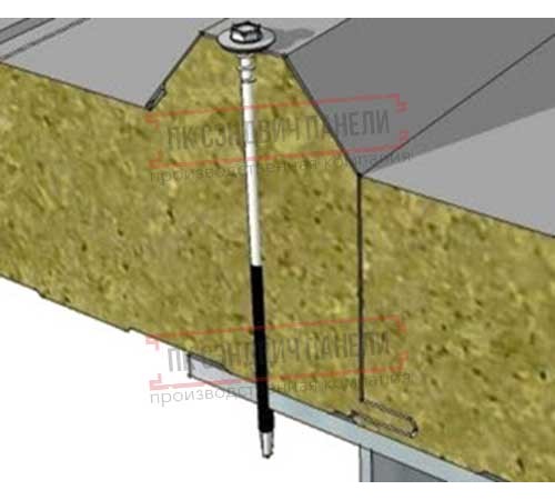 Саморез для сэндвич-панелей 14x285 диаметр 6,3